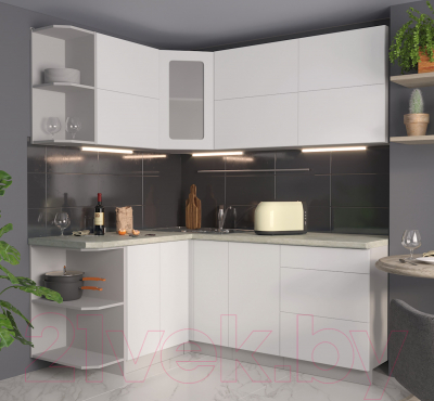 Готовая кухня Интерлиния Мила Матте 1.5x1.9 А левая