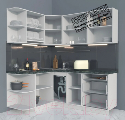 Готовая кухня Интерлиния Мила Матте 1.5x1.9 А левая