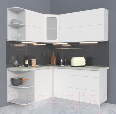 Готовая кухня Интерлиния Мила Матте 1.5x1.8 А левая