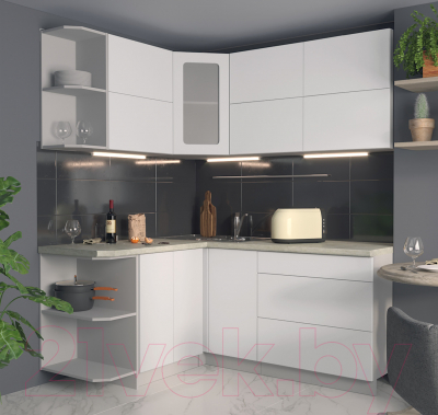 Готовая кухня Интерлиния Мила Матте 1.5x1.8 А левая