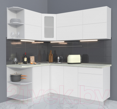 Готовая кухня Интерлиния Мила Матте 1.5x2.0 А левая