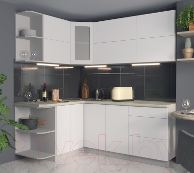 Готовая кухня Интерлиния Мила Матте 1.5x2.0 А левая
