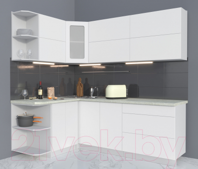 Готовая кухня Интерлиния Мила Матте 1.5x2.2 А левая