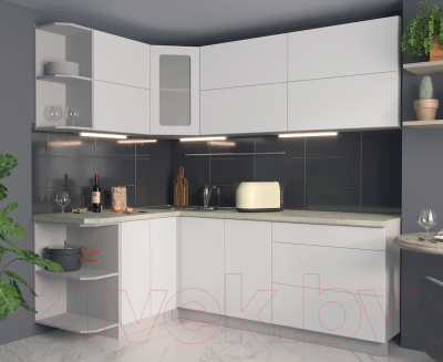 Готовая кухня Интерлиния Мила Матте 1.5x2.2 А левая