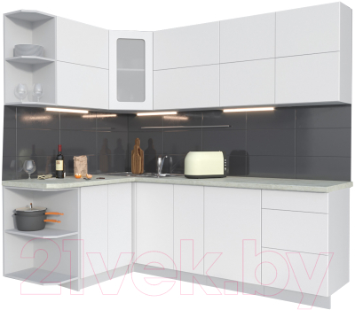 Готовая кухня Интерлиния Мила Матте 1.5x2.3 А левая - фото