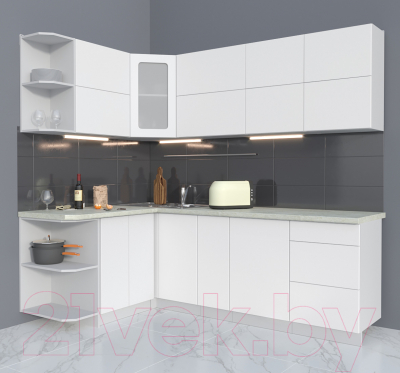Готовая кухня Интерлиния Мила Матте 1.5x2.3 А левая
