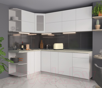 Готовая кухня Интерлиния Мила Матте 1.5x2.3 А левая
