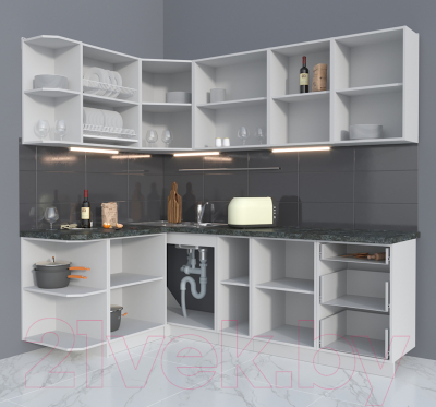 Готовая кухня Интерлиния Мила Матте 1.5x2.3 А левая