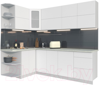 Готовая кухня Интерлиния Мила Матте 1.5x2.4 А левая - фото