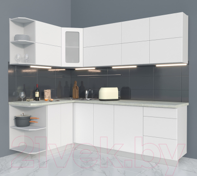 Готовая кухня Интерлиния Мила Матте 1.5x2.4 А левая
