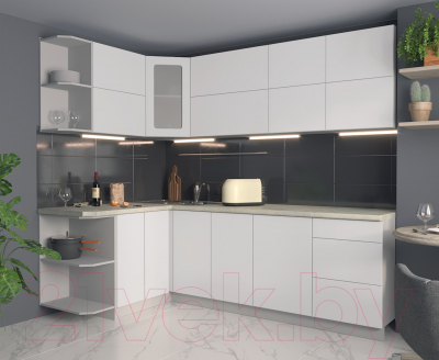 Готовая кухня Интерлиния Мила Матте 1.5x2.4 А левая