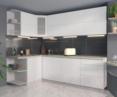 Готовая кухня Интерлиния Мила Матте 1.5x2.5 А левая