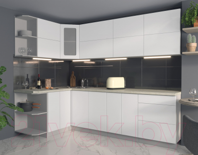 Готовая кухня Интерлиния Мила Матте 1.5x2.6 А левая