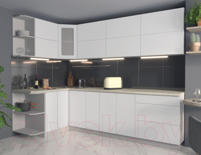 Готовая кухня Интерлиния Мила Матте 1.5x2.7 А левая