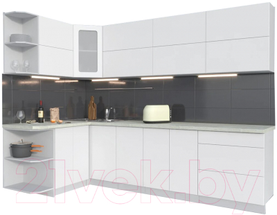 Готовая кухня Интерлиния Мила Матте 1.5x2.8 А левая - фото