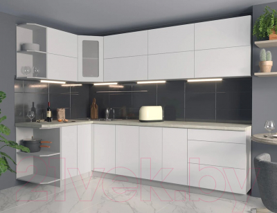 Готовая кухня Интерлиния Мила Матте 1.5x2.8 А левая