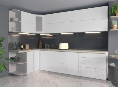 Готовая кухня Интерлиния Мила Матте 1.5x2.9 А левая