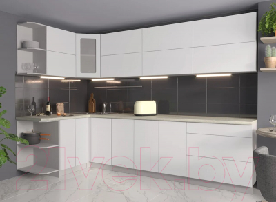 Готовая кухня Интерлиния Мила Матте 1.5x3.0 А левая