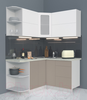 Готовая кухня Интерлиния Мила Матте 1.5x1.4 А левая