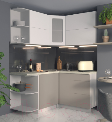 Готовая кухня Интерлиния Мила Матте 1.5x1.4 А левая