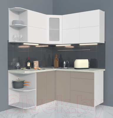 Готовая кухня Интерлиния Мила Матте 1.5x1.6 А левая