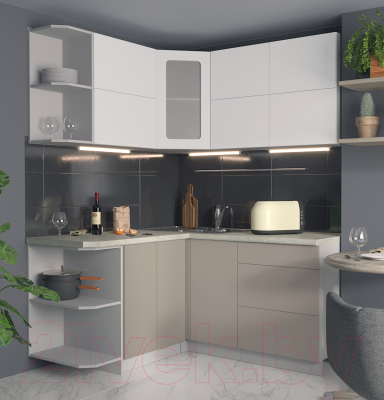 Готовая кухня Интерлиния Мила Матте 1.5x1.6 А левая