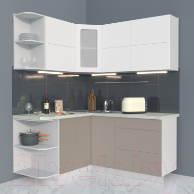 Готовая кухня Интерлиния Мила Матте 1.5x1.7 А левая