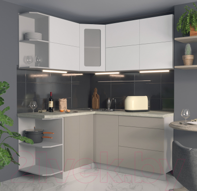 Готовая кухня Интерлиния Мила Матте 1.5x1.7 А левая