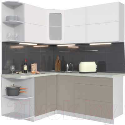 Готовая кухня Интерлиния Мила Матте 1.5x1.8 А левая - фото