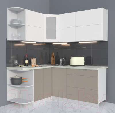 Готовая кухня Интерлиния Мила Матте 1.5x1.8 А левая