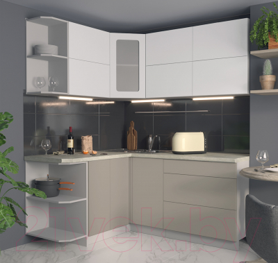 Готовая кухня Интерлиния Мила Матте 1.5x1.8 А левая