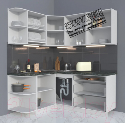 Готовая кухня Интерлиния Мила Матте 1.5x1.8 А левая