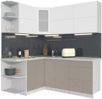 Готовая кухня Интерлиния Мила Матте 1.5x1.9 А левая - фото