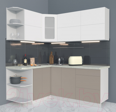 Готовая кухня Интерлиния Мила Матте 1.5x1.9 А левая