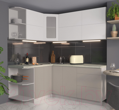 Готовая кухня Интерлиния Мила Матте 1.5x1.9 А левая