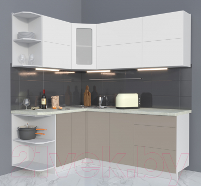 Готовая кухня Интерлиния Мила Матте 1.5x2.0 А левая