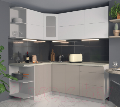 Готовая кухня Интерлиния Мила Матте 1.5x2.0 А левая