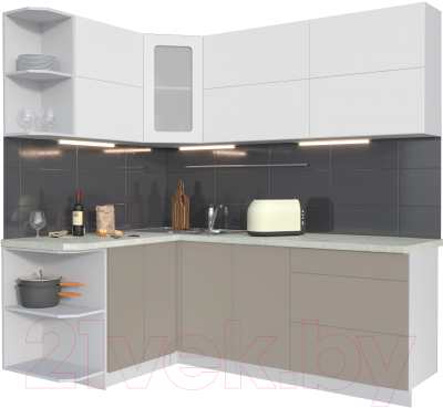Готовая кухня Интерлиния Мила Матте 1.5x2.1 А левая - фото