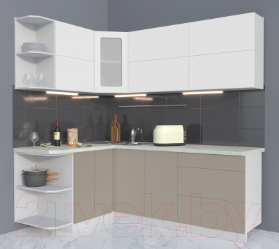 Готовая кухня Интерлиния Мила Матте 1.5x2.1 А левая