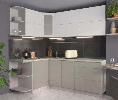 Готовая кухня Интерлиния Мила Матте 1.5x2.1 А левая