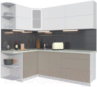 Готовая кухня Интерлиния Мила Матте 1.5x2.2 А левая - фото