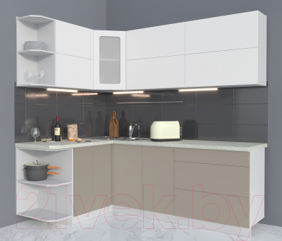 Готовая кухня Интерлиния Мила Матте 1.5x2.2 А левая