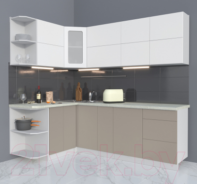 Готовая кухня Интерлиния Мила Матте 1.5x2.3 А левая