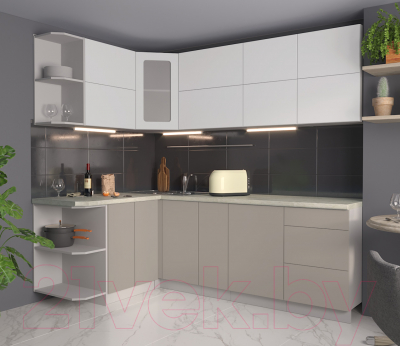 Готовая кухня Интерлиния Мила Матте 1.5x2.3 А левая
