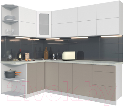 Готовая кухня Интерлиния Мила Матте 1.5x2.4 А левая - фото