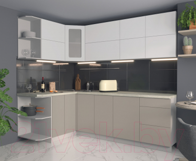 Готовая кухня Интерлиния Мила Матте 1.5x2.4 А левая