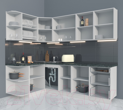 Готовая кухня Интерлиния Мила Матте 1.5x2.4 А левая