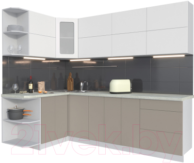 Готовая кухня Интерлиния Мила Матте 1.5x2.5 А левая - фото