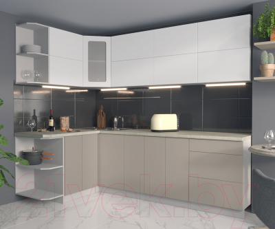 Готовая кухня Интерлиния Мила Матте 1.5x2.5 А левая