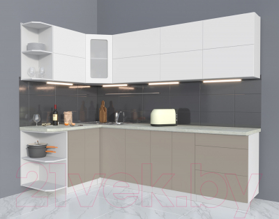 Готовая кухня Интерлиния Мила Матте 1.5x2.6 А левая